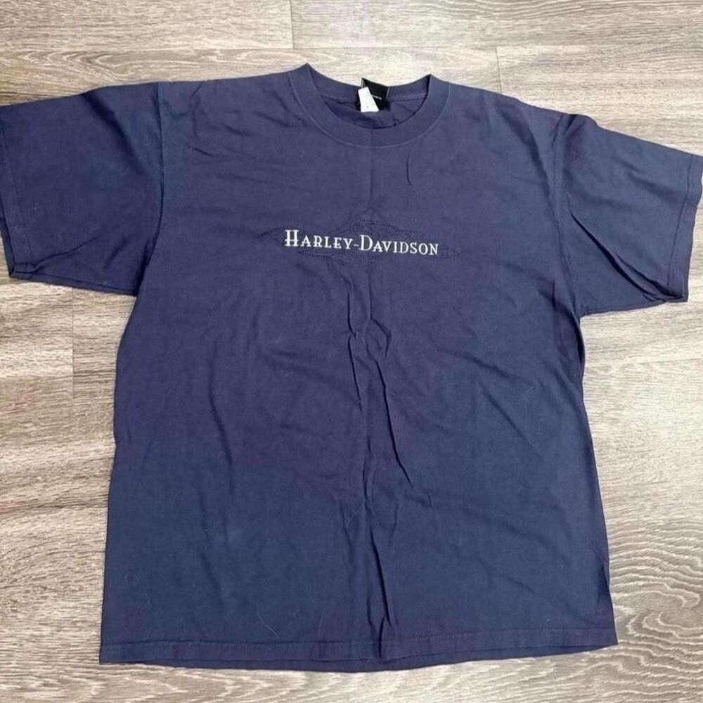 Harley-davidson Men's Navy and Blue T-shirt